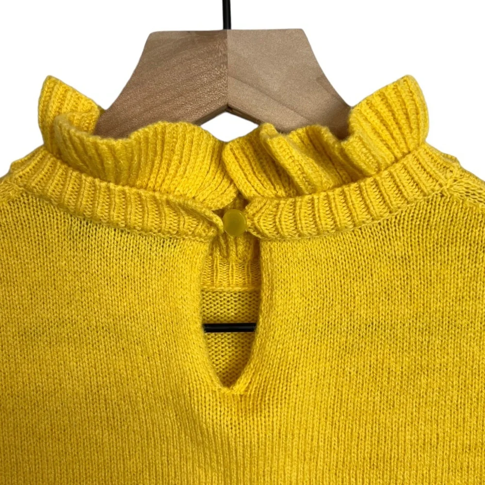 J. Crew Wool-Blend Ruffle-Neck Sweater